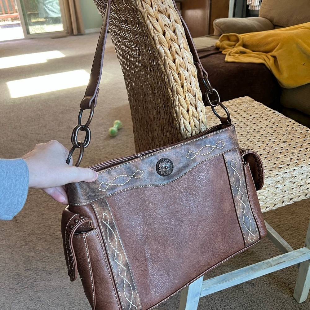 Brown Leather Women's Bag - concealed carry purse